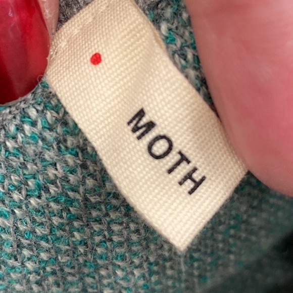 NWT Moth - Anthro - NWT - Gray/Green Chevron Knit Asymmetrical Skirt - EUC - S - Picture 11 of 16